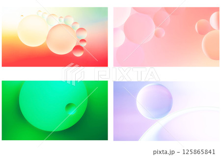 A vibrant bubble series blending pastel pinks, neon greens, and soft gradients. Perfect for modern designs that evoke fluidity, calm, and creativity. 125865841