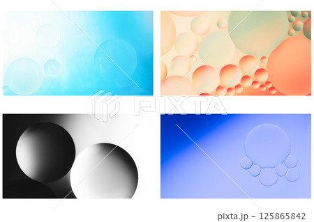 A sleek bubble set featuring arctic blues, soft peach tones, monochrome contrast, and radiant gradients. ideal for refined, modern visuals with a dreamy edge. 125865842