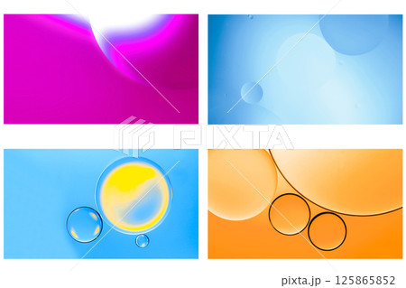 A vibrant play of oil and color gradients suspended in minimalist motion A vibrant play of oil and color gradients suspended in minimalist motion 125865852
