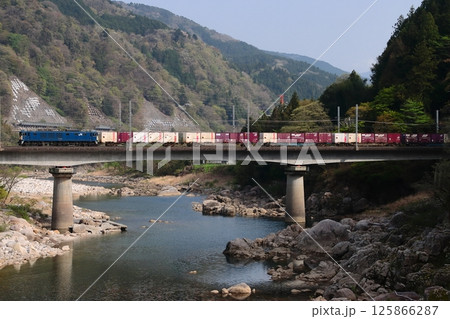新緑が美しい初夏の中央西線を力強く走るEF64形牽引の貨物列車(81レ)_2025/4/19撮影 新緑が美しい初夏の中央西線を力強く走るEF64形牽引の貨物列車(81レ)_2025/4/19撮影 125866287