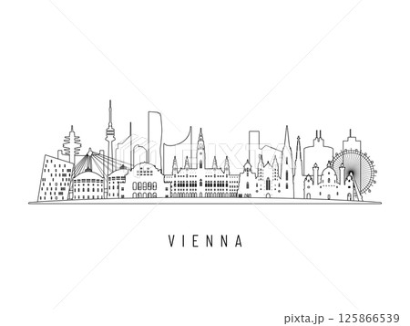 Detailed Vienna skyline vector illustration. Detailed Vienna skyline vector illustration. 125866539