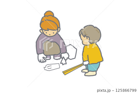 ゴミ拾いをする子供たちのイラスト ゴミ拾いをする子供たちのイラスト 125866799