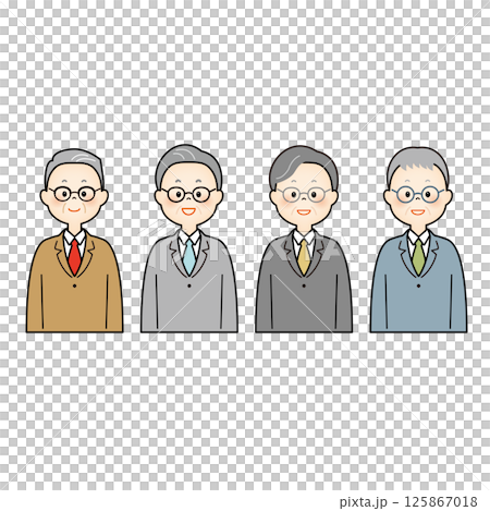 Senior man wearing glasses and a suit, upper body Senior man wearing glasses and a suit, upper body 125867018