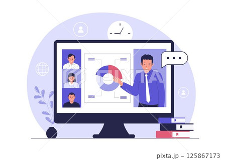 Online Business Presentation via Video Conference 125867173