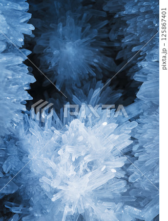 Blue Mineral Ice crystal Quartz texture Mineralogy Natural background  125867401