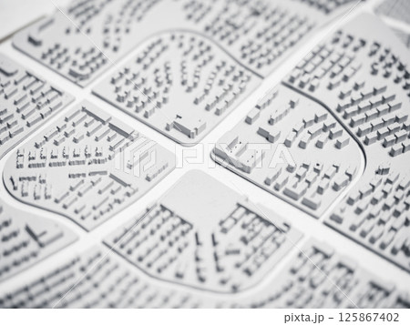 Building model city plan aerial view Urban development concept plan smart city Building model city plan aerial view Urban development concept plan smart city 125867402