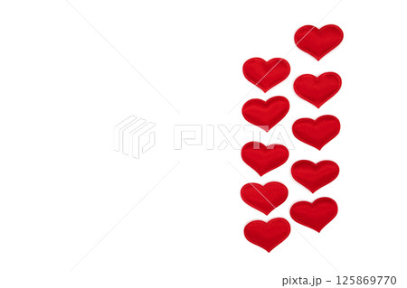 Red hearts isolated on white, template for a card Red hearts isolated on white, template for a card 125869770
