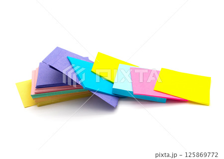 Color block of paper notes isolated on white 125869772