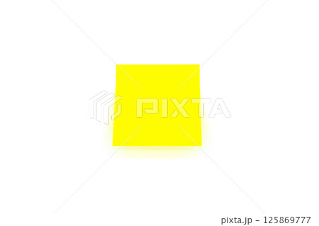 Yellow blank sticker, isolated on white background Yellow blank sticker, isolated on white background 125869777