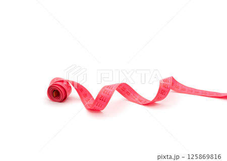 Measuring tape isolated on white 125869816