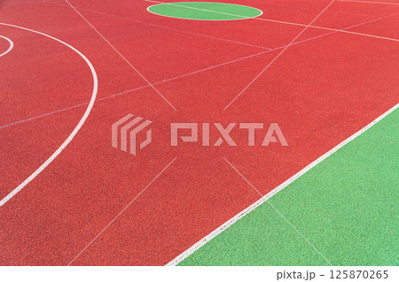 Outdoor basketball court. Sports court 125870265