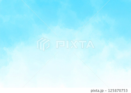 美しい青の水彩のテクスチャの背景　Abstract light blue watercolor fo 125870753