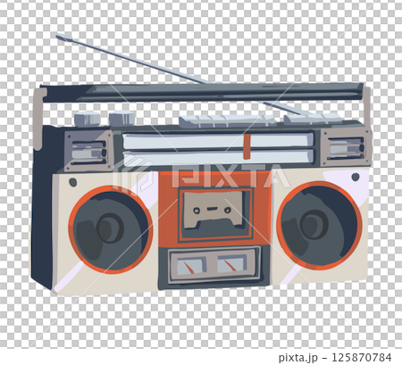 復古卡帶播放器紅色 125870784