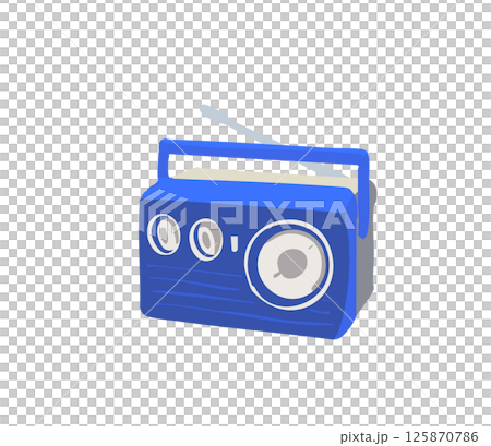 Retro radio blue 125870786