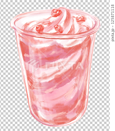 美味的草莓冰沙手繪水彩插圖 美味的草莓冰沙手繪水彩插圖 125871118