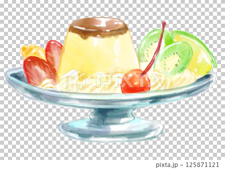 手描きイラスト　ミニ色紙　夏喫茶／プリンアラモード 簡単レトロ風！】喫茶店のプリンアラモードの描き方 - YouTube