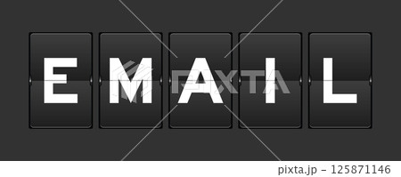 Black color analog flip board with word email on gray background 125871146
