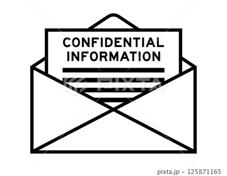Envelope and letter sign with word confidential information as the headline 125871165