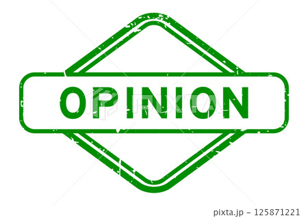 Grunge green opinion word rubber seal stamp on white background 125871221