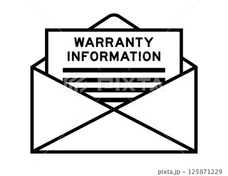 Envelope and letter sign with word warranty information as the headline 125871229