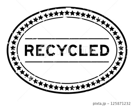 Grunge black recycled word oval seal stamp on white background 125871232