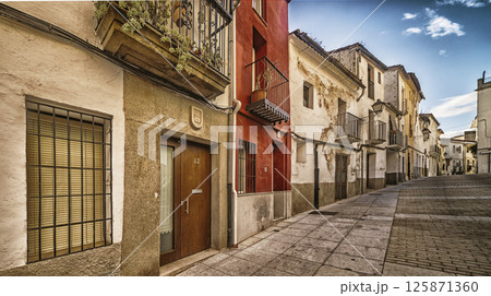 Street Scene, Traditional Architecture, Plasencia, Spain 125871360