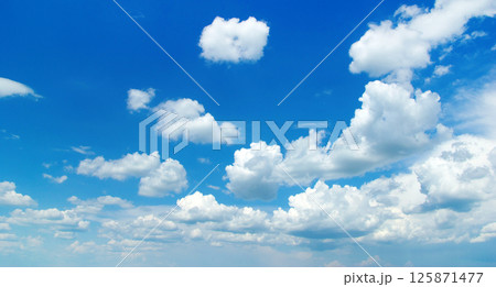 blue sky. Sunny sky background whith  clouds 125871477