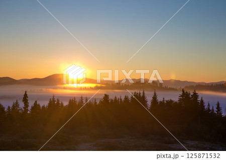 Carpathian mountain sunny landscape 125871532