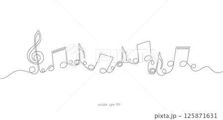 Musical notes .Treble clef.Musical concept. Musical notes .Treble clef.Musical concept. 125871631