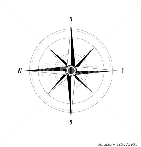 Navigational compass with cardinal directions of NEWS 125871965