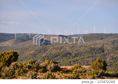 Wind turbine group in Spain 125872269