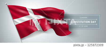 Denmark happy constitution day greeting card, banner vector illustration 125872309
