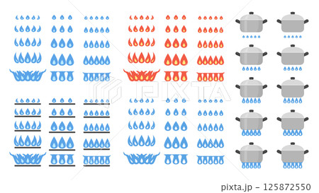 火加減の種類のイラスト素材 火加減の種類のイラスト素材 125872550