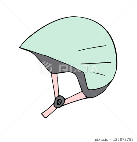 Vector hand drawn sketch doodle colored helmet Vector hand drawn sketch doodle colored helmet 125872785