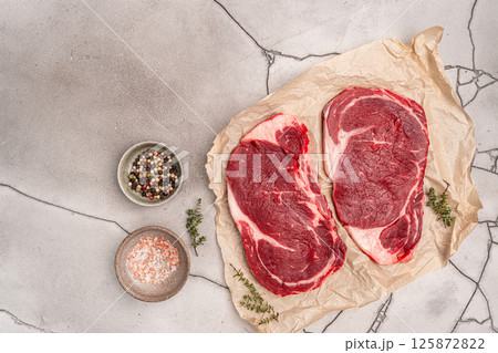 Raw beef steak 125872822