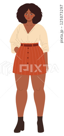 Contemporary girl in flat style Contemporary girl in flat style 125873297
