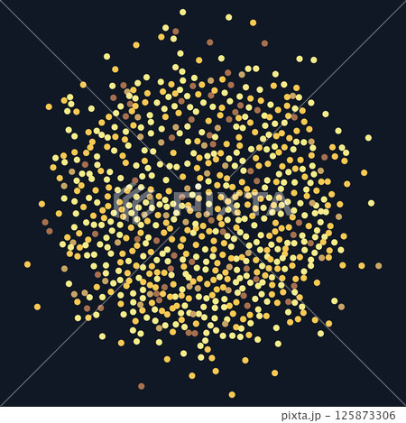 Golden Circle Made of Dots 125873306