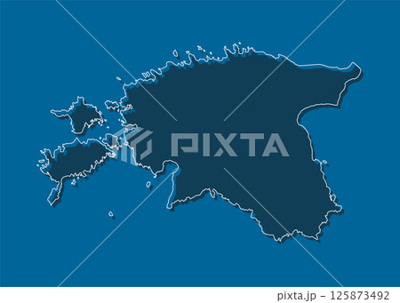 Vector outline map Estonia, line border country 125873492