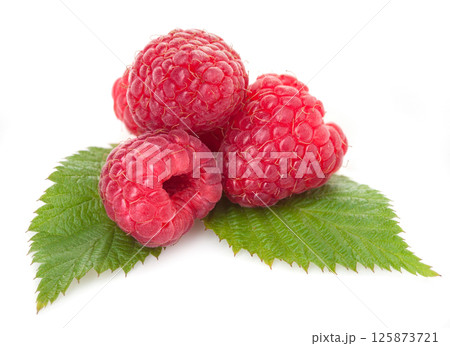 Raspberry on white background. 125873721