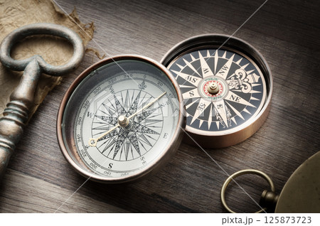 Compass on old paper Compass on old paper 125873723