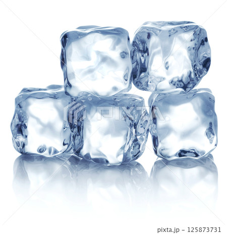 Ice cubes on white 125873731