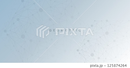 Abstract hexagon background with polygonal elements. Connecting dots and lines. Medical, technology and science concept. Vector illustration 125874264