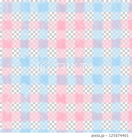Baby Pink Blue Plaid Gingham Check Hand Drawn Background Pattern Overlay 125874401