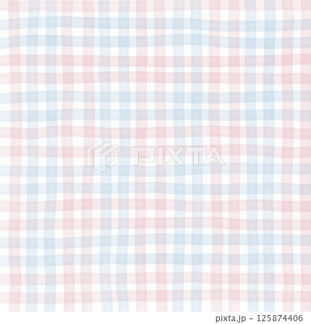 Baby Pink Blue Plaid Gingham Check Hand Drawn Background Pattern Overlay Baby Pink Blue Plaid Gingham Check Hand Drawn Background Pattern Overlay 125874406