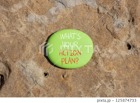 Action plan symbol. Concept words What is your action plan on beautiful green stone. Beautiful stone background. Business What is your action plan concept. Copy space Action plan symbol. Concept words What is your action plan on beautiful green stone. Beautiful stone background. Business What is your action plan concept. Copy space 125874733