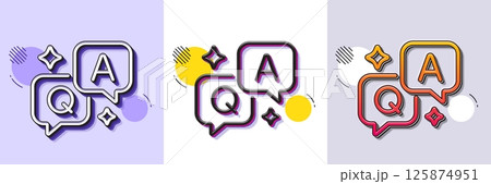QA line icon. Halftone dotted pattern. Gradient icon with grain shadow. Question and Answer mark. Faq, Quiz symbol. Line qA icon. Various designs. Vector QA line icon. Halftone dotted pattern. Gradient icon with grain shadow. Question and Answer mark. Faq, Quiz symbol. Line qA icon. Various designs. Vector 125874951