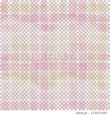 Pink Brown Beige Plaid Gingham Check Hand Drawn Background Pattern Overlay 125875041