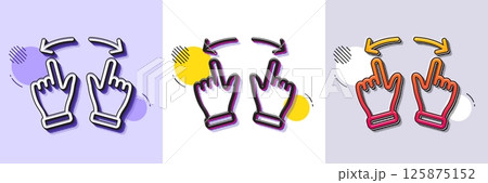 Move gesture line icon. Halftone dotted pattern. Gradient icon with grain shadow. Slide arrow sign. Swipe action symbol. Line move gesture icon. Various designs. Vector Move gesture line icon. Halftone dotted pattern. Gradient icon with grain shadow. Slide arrow sign. Swipe action symbol. Line move gesture icon. Various designs. Vector 125875152