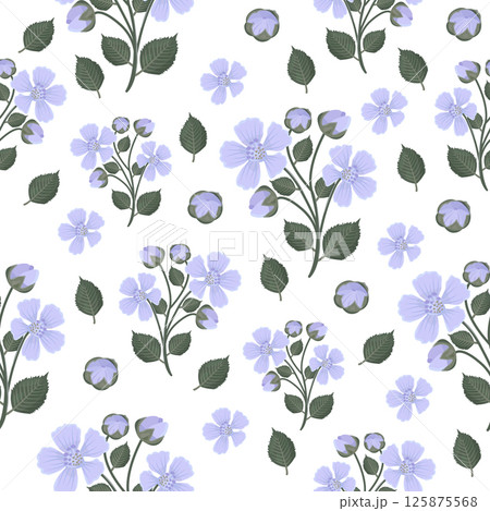 Blackberry flowers, seamless pattern in gentle colors Blackberry flowers, seamless pattern in gentle colors 125875568