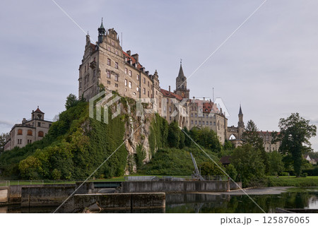 Sigmaringen, Germany - located in the Black Forest, very close to the source of the river Danube, Sigmaringen is famous for its Medieval fortress Sigmaringen, Germany - located in the Black Forest, very close to the source of the river Danube, Sigmaringen is famous for its Medieval fortress 125876065